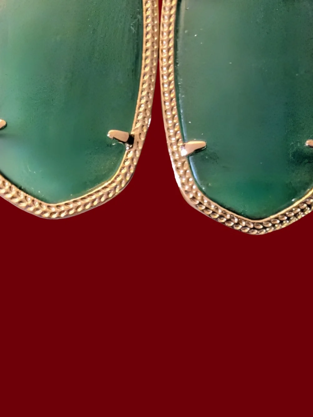 Kendra Scott Danielle Gold Frame Green Cats Eye Drop Earrings